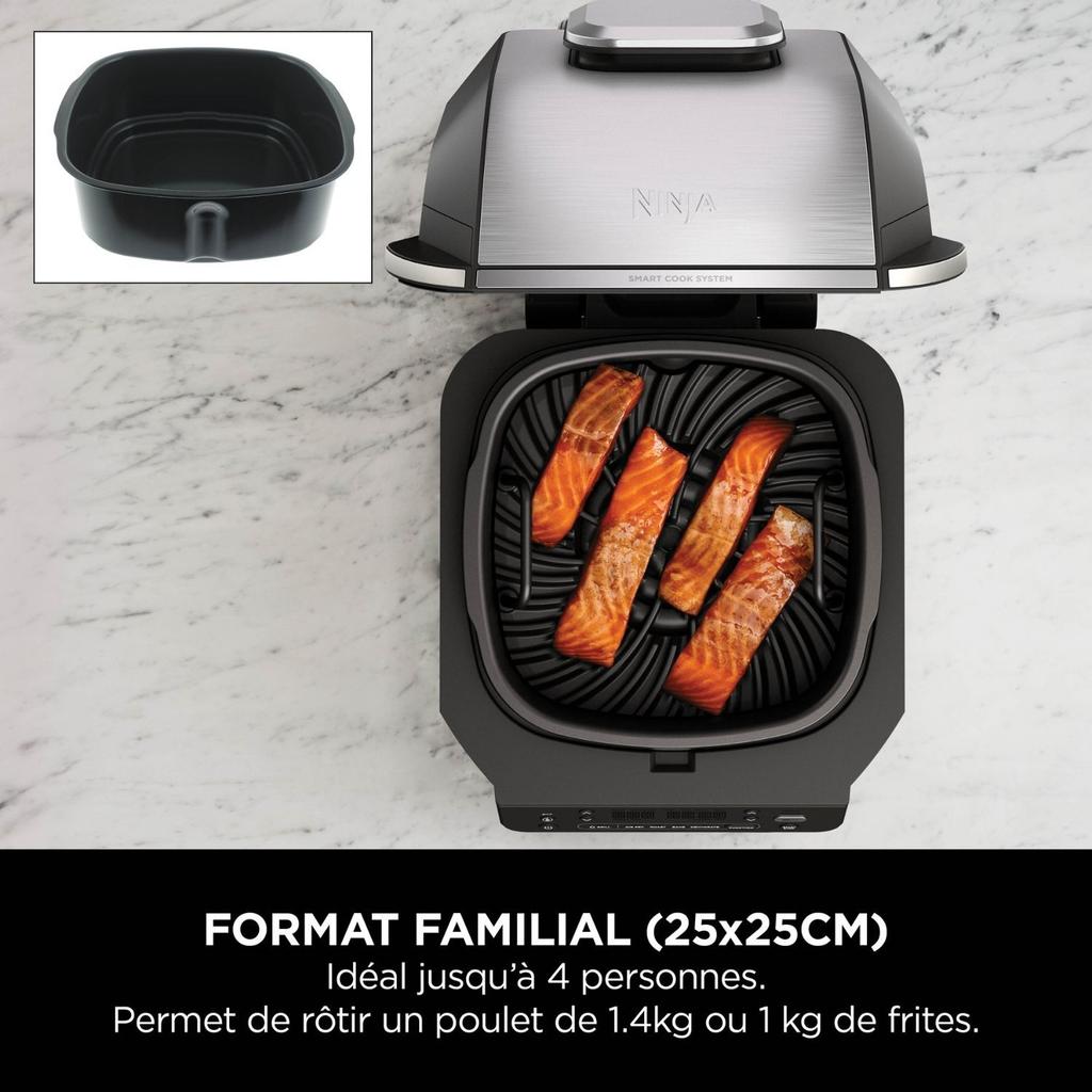 NINJA Grill – EG351EU – 5,7 l Fassungsvermögen – 5 Kochprogramme – Thermometer – 1760 W