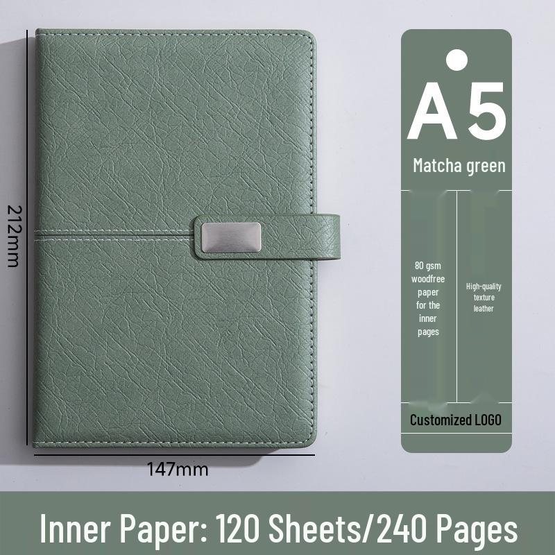High-End A5 Business Notebook Gift Set: Customizable Logo, Thick Notepad for Meetings and Learning