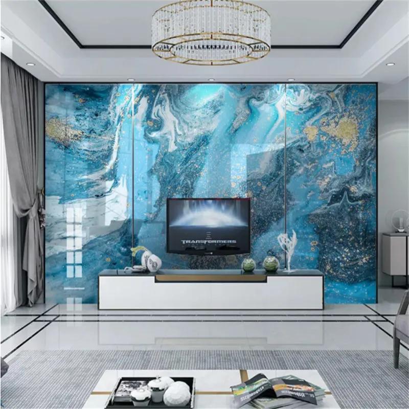 Modern Wallpaper Blue Abstract Marble Mural Wallpaper For Living Room Bedroom Wall Papers Home Decor