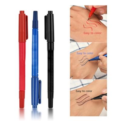 3 Stücke Doppelenden Temporäre Tinte Hautmarkierungsstift Tattoo Liefert Körperkunstwerkzeuge