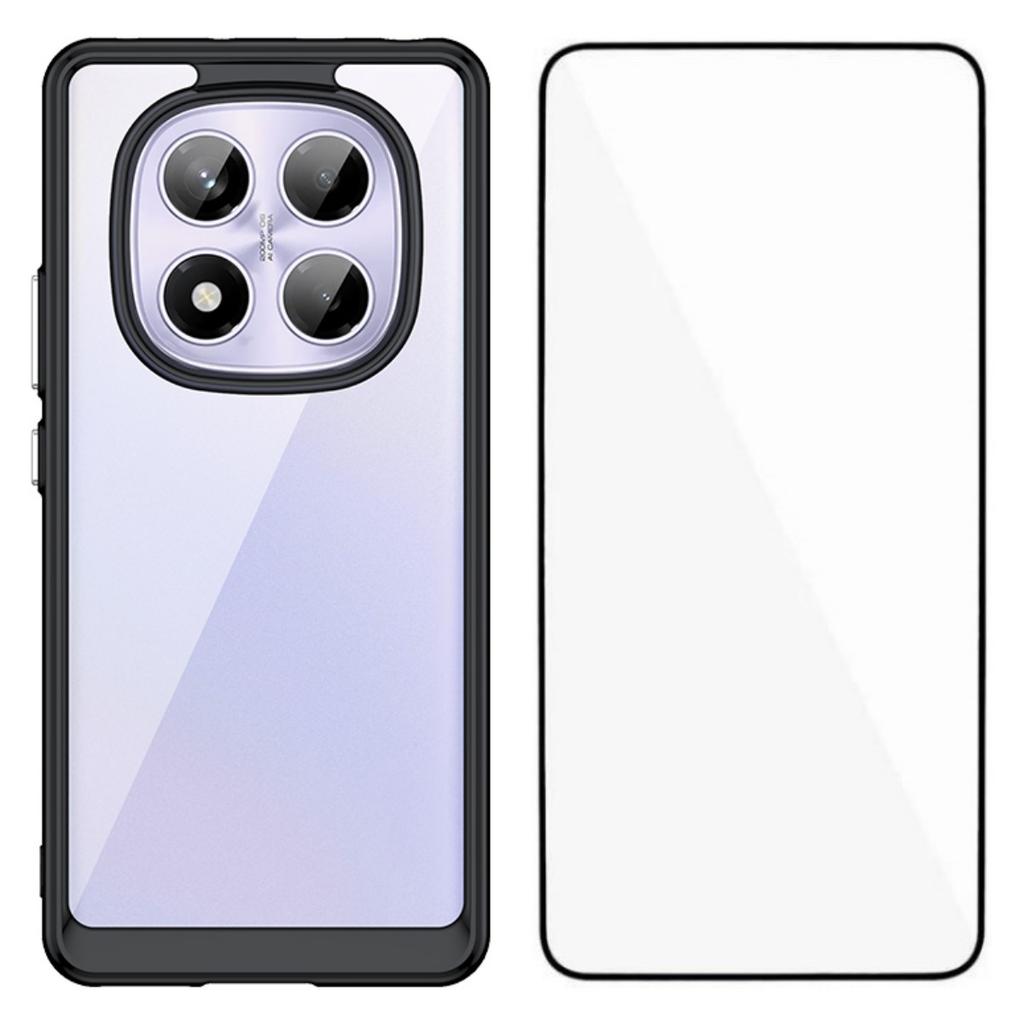 For Xiaomi Redmi Note 14 Pro 4G Phone Case WANLONFENG XC Series TPU Acrylic Cover with Tempered Glass (Big Lens Hole)