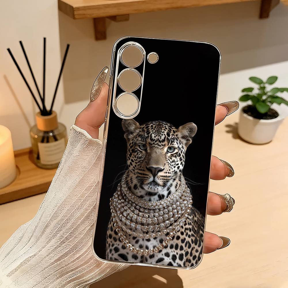 L-Luxury L-Leopard Print Fashion Phone Case For Samsung A10 A12 A31 A40 A70 Transparent Cover Samsung a40