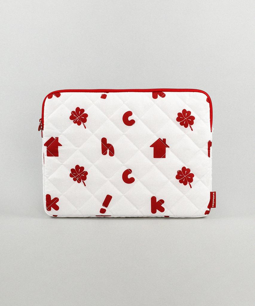 Kimhachan Padded Lucky Home Laptop Pouch - White