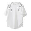 Short Sleeved Men's Summer Shoulder T-shirt with High-end Feel and Small Neckline