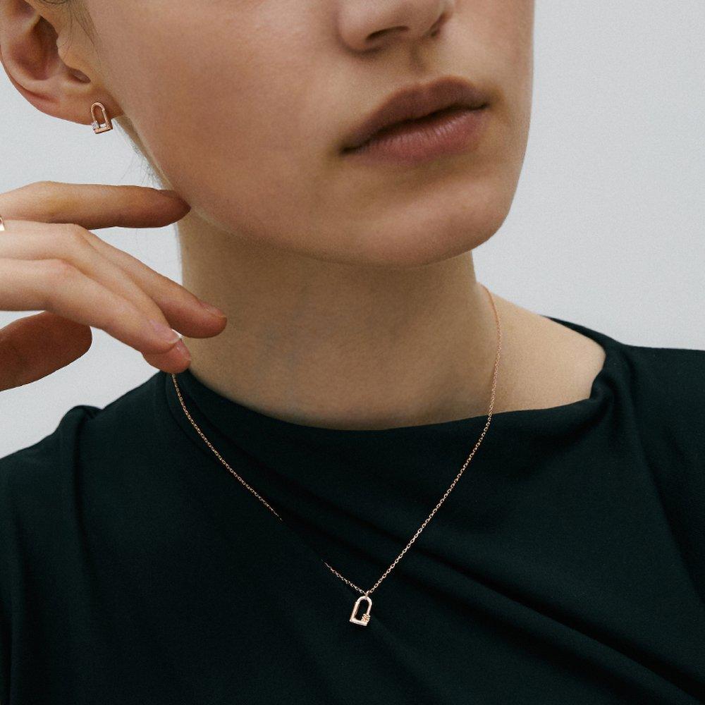 Lucky El Birthstone Silver Pink Necklace (Choose 1 of 12)