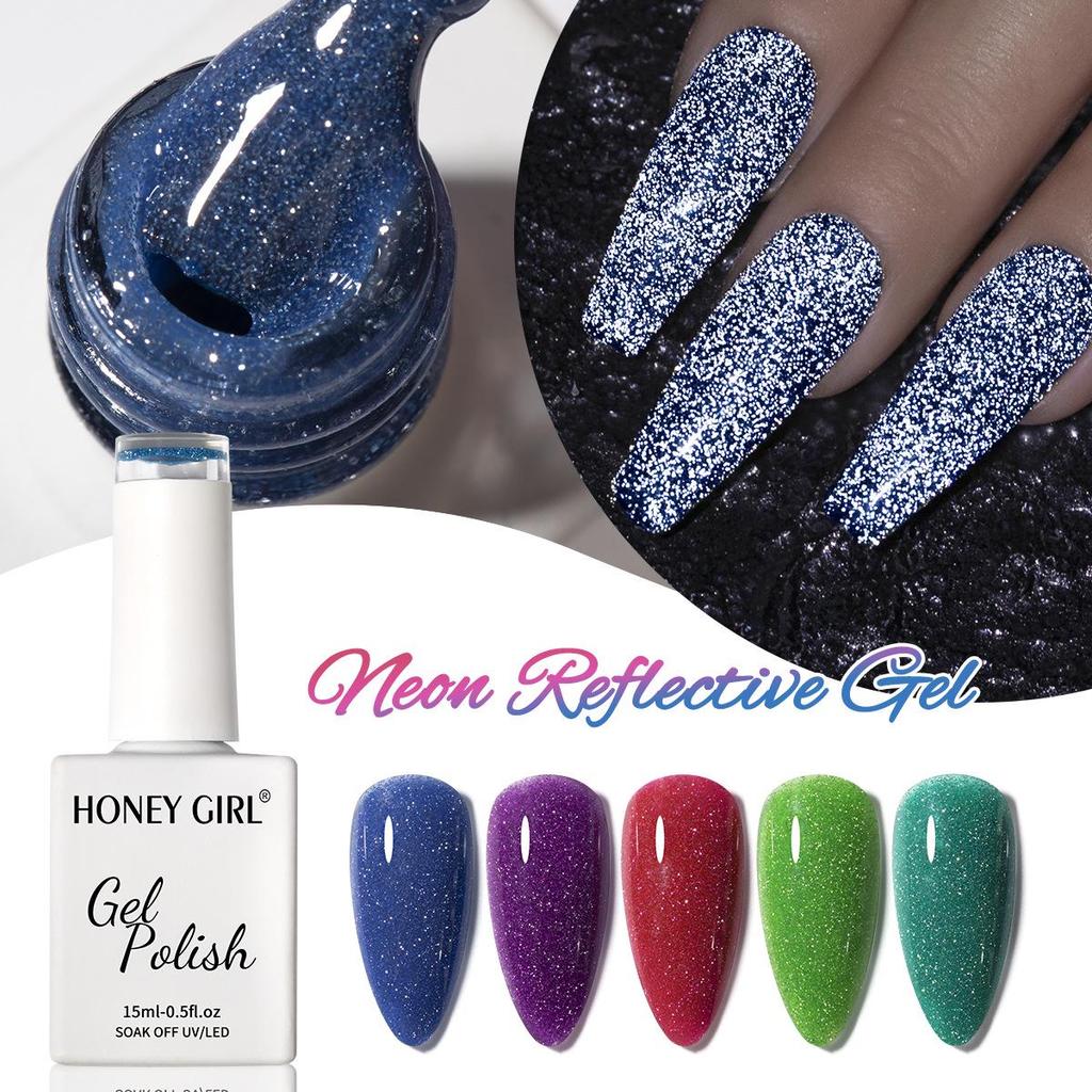 12-Color Fluorescent Glitter Gel Polish for Nail Salons