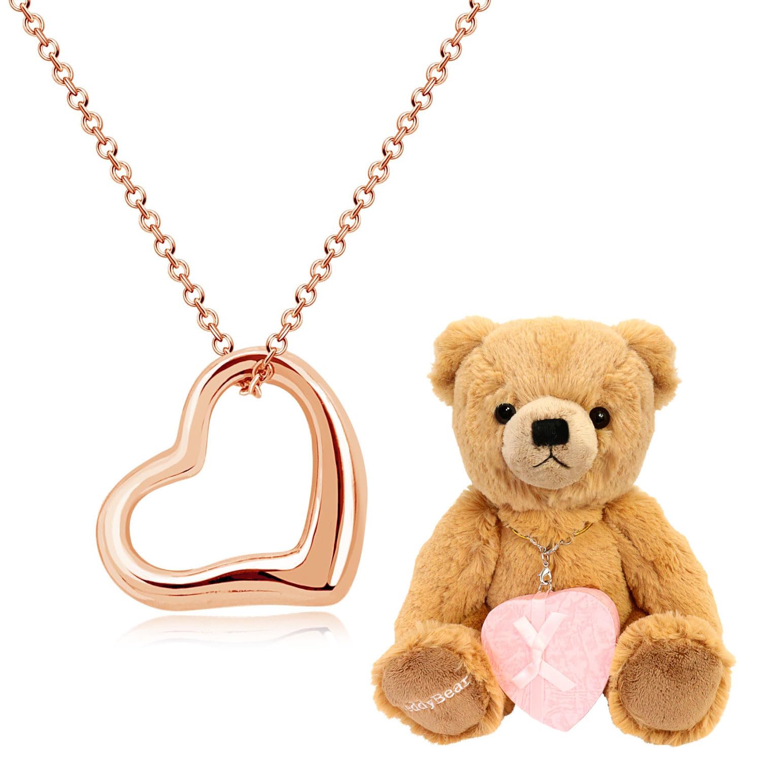 

Necklace Brown Teddy Bear Open Heart Pink Gold Color [Sears] Women s p1520-1-tdt-01-pg-b