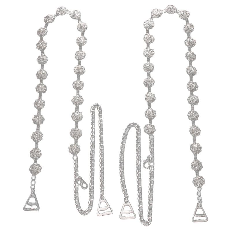 Rhinestones Bra Strap Invisible Shoulder Straps Adjustable Anti-Slip Bra Belt for Women Girls Crystal Shoulder Chain
