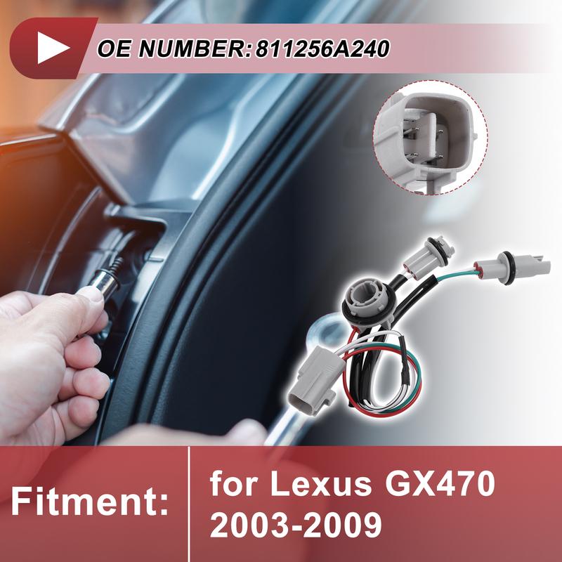 UXCELL Headlight Light Socket Wiring for Lexus GX470 No.811256A240 Lamp Bulb Pigtail Connector Harness