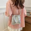 Sparkling sequined chain bucket bag women's 2025 new niche Korean version fashion underarm shoulder crossbody bag
