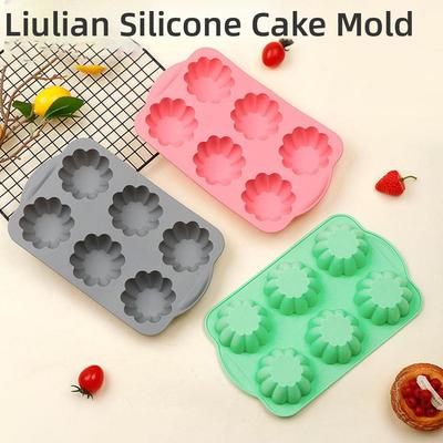 6-Cavity Silicone Flower Cake Mold Non-Stick Baking Mold for Wreath Ice Cubes,Chocolate, Mousse, Desserts – Silicone Muffin Pans