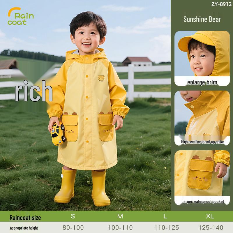 Stormproof One-Piece Raincoat for Children, 2025 Design - Ideal for Boys and Girls Ages 2+ in Kindergarten and Primary School.
