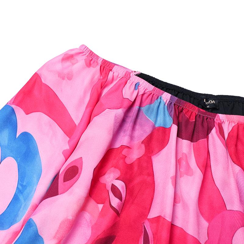 Vestido Estampado de Manga Larga con Hombros Descubiertos para Mujer Talla Grande