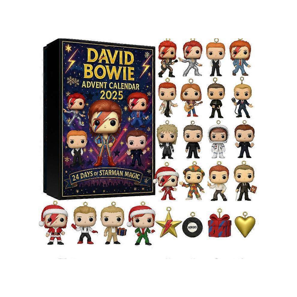 2025 Full-Style Acrylic Christmas Advent Calendar, Festive Decoration, David Bowie