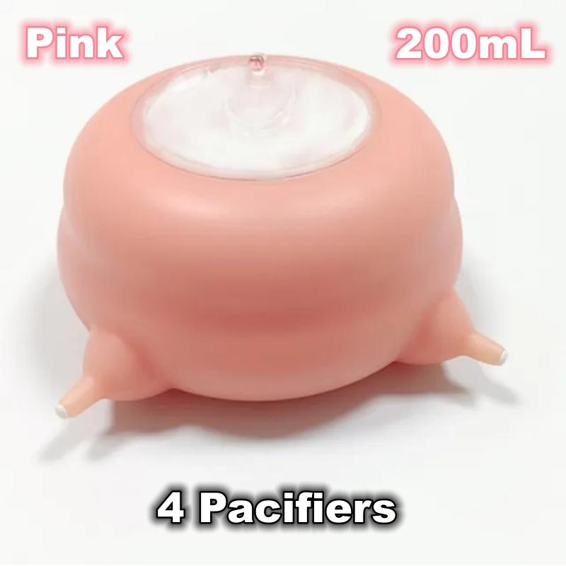 

Миска для кормления новорожденных животных Mlik, большая емкость, мягкий силикон с сосками, долговечная миска для щенков, котят, животных розовый