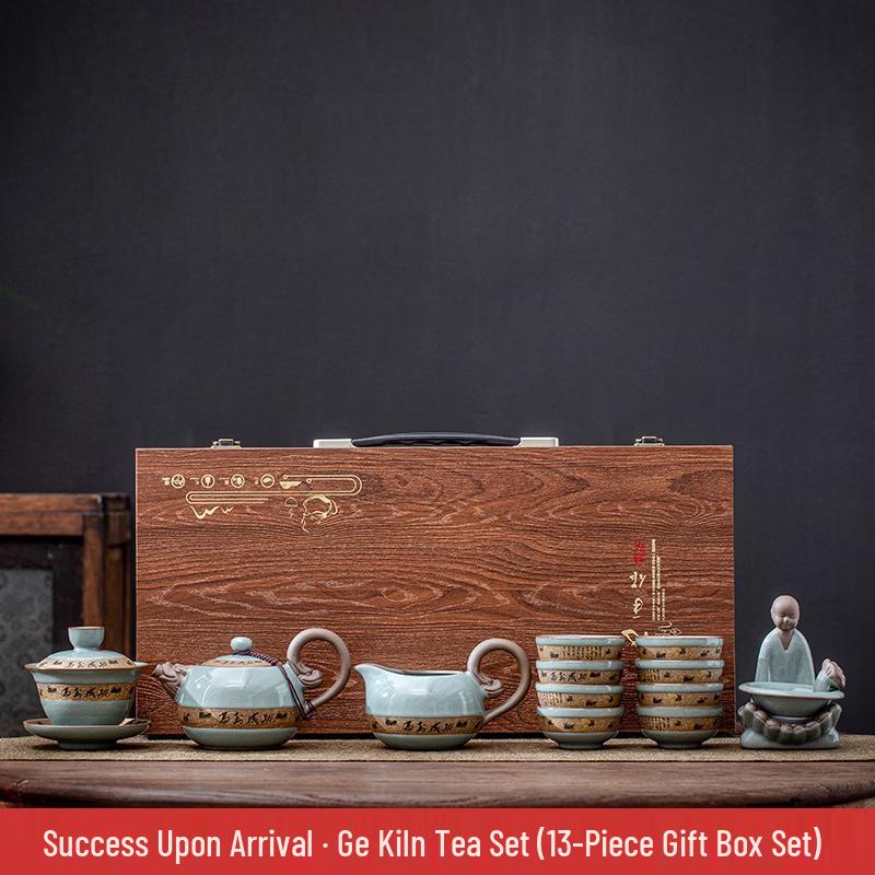 Chaxun Ge Kiln Crackle Ceramic Kung Fu Tea Set