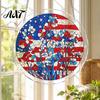 Transparent Acrylic Decor 7.48 Inch Circular DIY Puzzle Suncatcher, Stained Glass Style Window Hanging Ornament, Adult Gift Waterproof Pendant