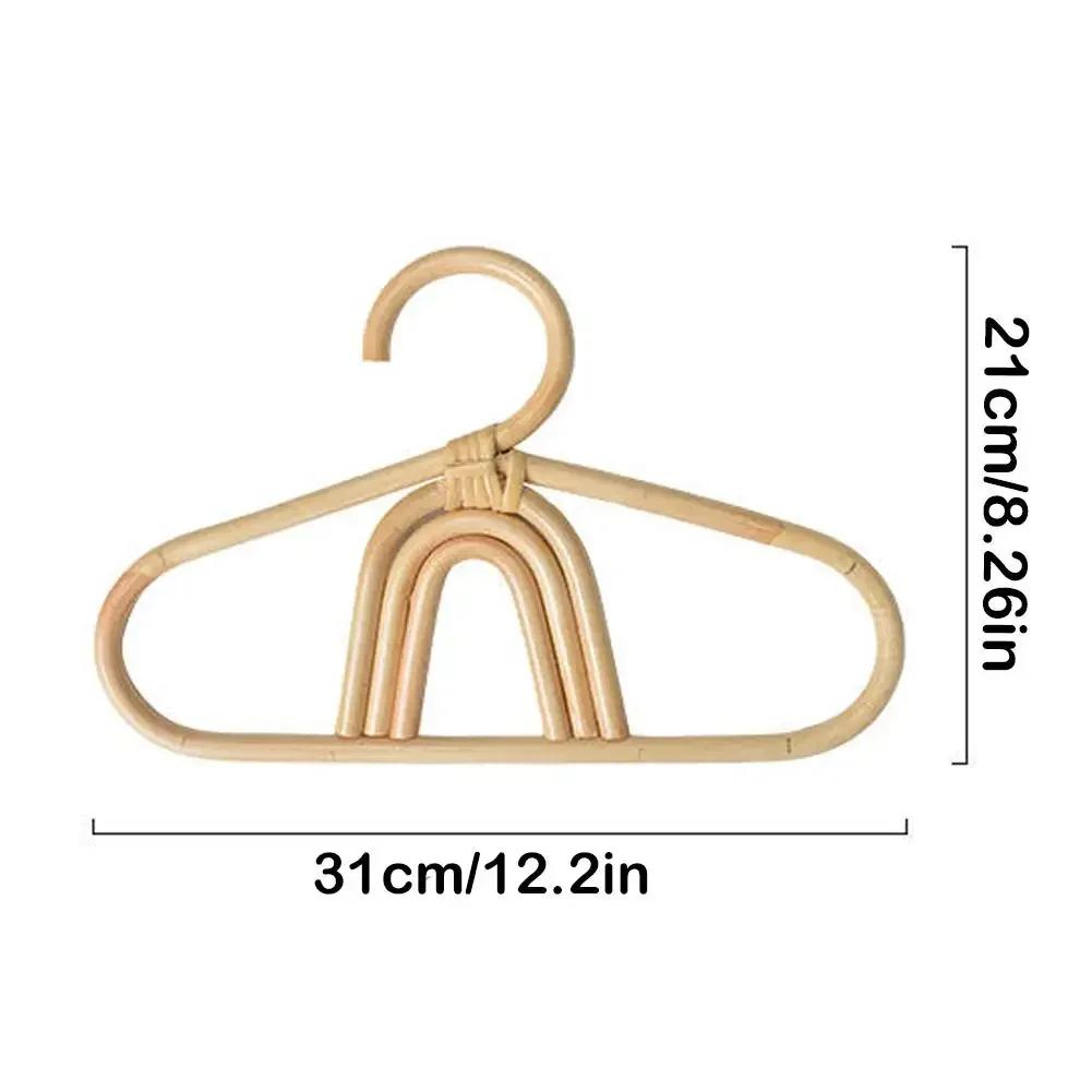 INS Rattan Hanger Kids Garments Organizer Rack Hat Hanging Hook Wall Hooks Kids Room Decor Hanger Rattan Children's Hanger