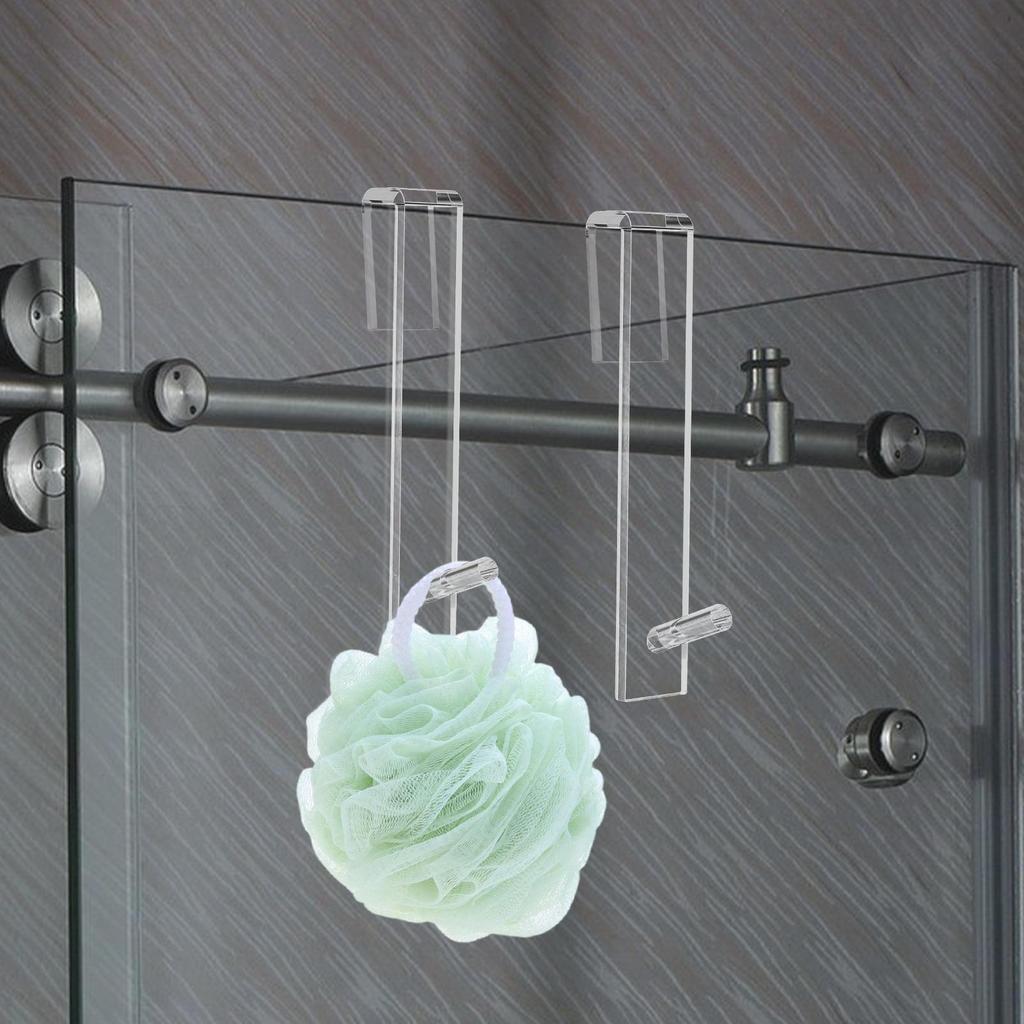 Acrylic Bathroom Hooks for Towels No Drilling Acrylic Bathroom Door Hooks Sturdy and Durable Transparent Towel Hooks Shower