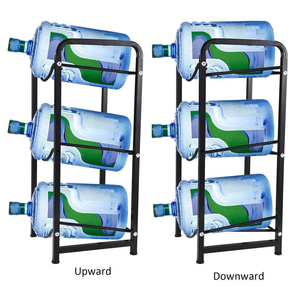 3-poziomowy stojak na dzbanki z termoobiegiem. Wytrzymały uchwyt na butelkę wody o pojemności 5 galonów. Regał do przechowywania z podłogą