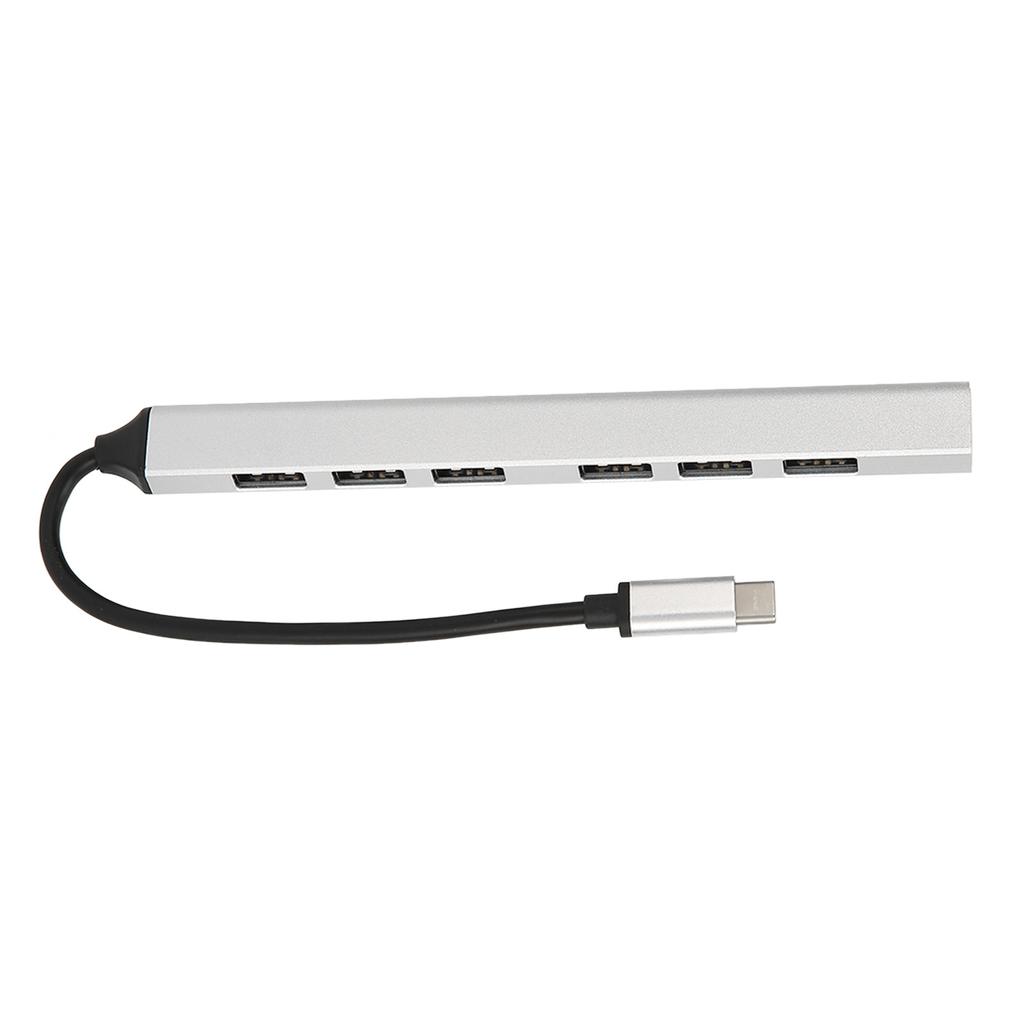 USB C 3.0 Hub Aluminium Alloy 7 Ports 5.0Gbps Type C Hub Expander for PC Laptop Notebook