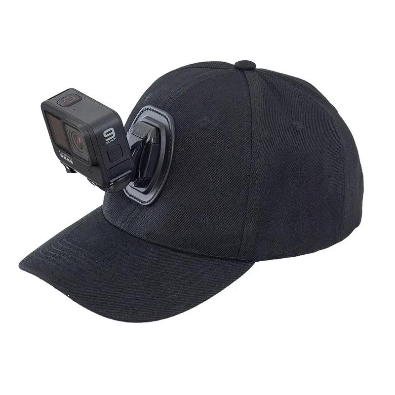 Baseball Cap with Action Camera Bracket Mounting Bracket for Gopro Hero 12 11 10 9 8 7 6 5 4 3 insta360 x3 x2 Eken SJCAM DJI
