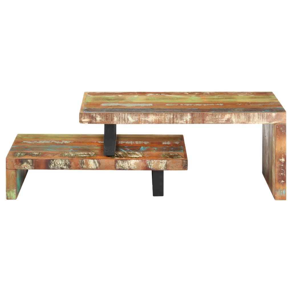 2 Piece Coffee Table Set Made of Recycled Solid Wood