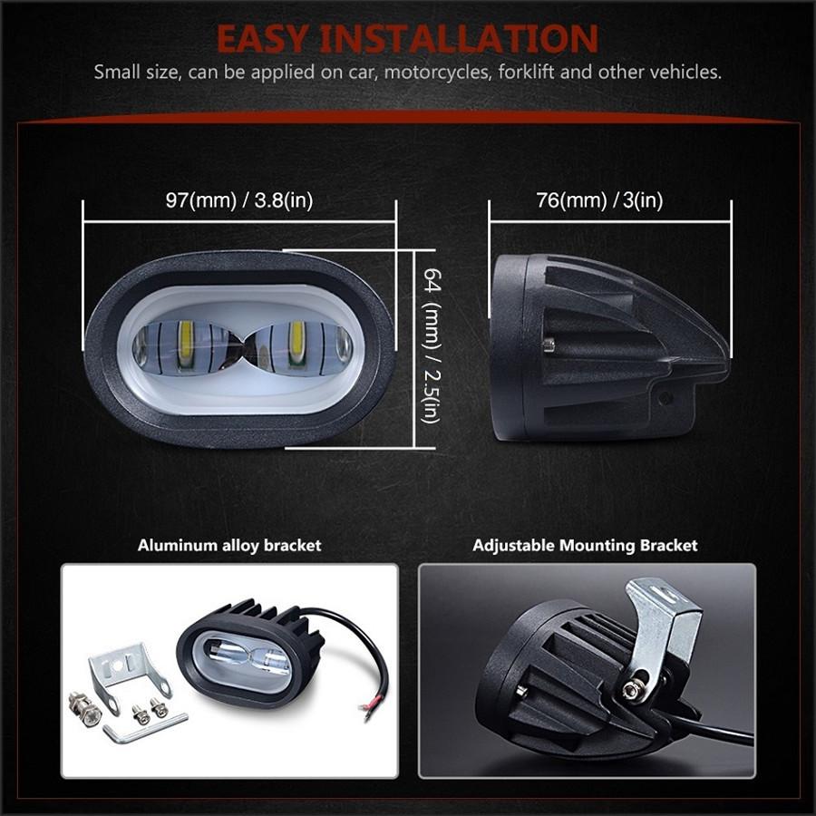 2PCS 6D 20W LED Work Light Bar Car Driving Fog Spot Light Offroad LED Work Lamp Vehicle For Truck SUV ATV Led Car Retrofit Styling