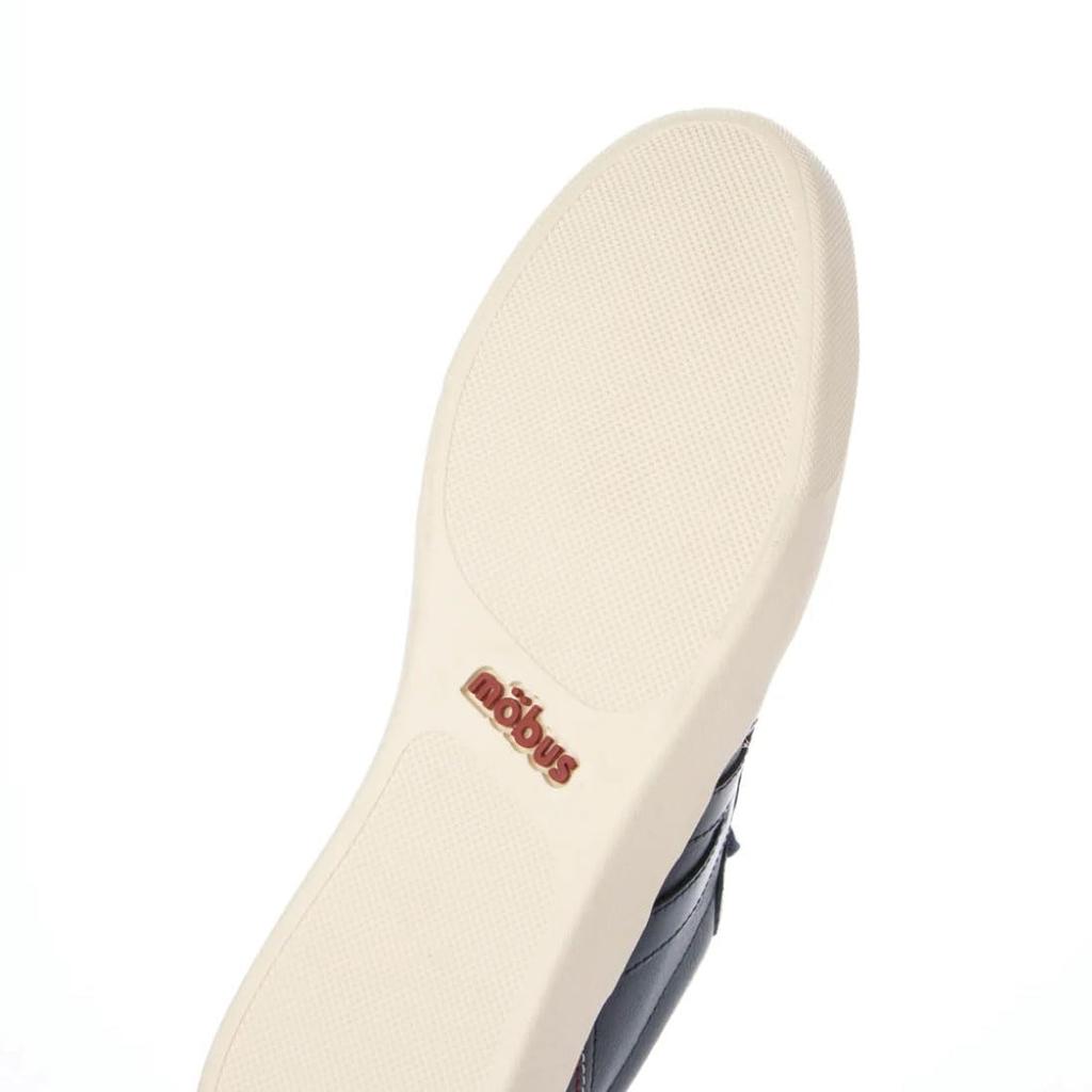 Mobus Men's Leather Sneakers, Genuine Leather, Sports, Casual, Walking Shoes, Current Model HESEL (Navy, Japanese Shoe Size, Adult, Numeric, 25.5 Cm)