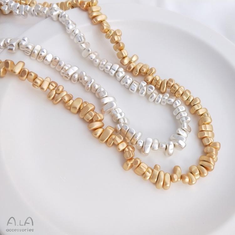 Vergoldete & Versilberte Unregelmäßige Steinperlen für DIY Handgemachte Ohrringe & Armbänder