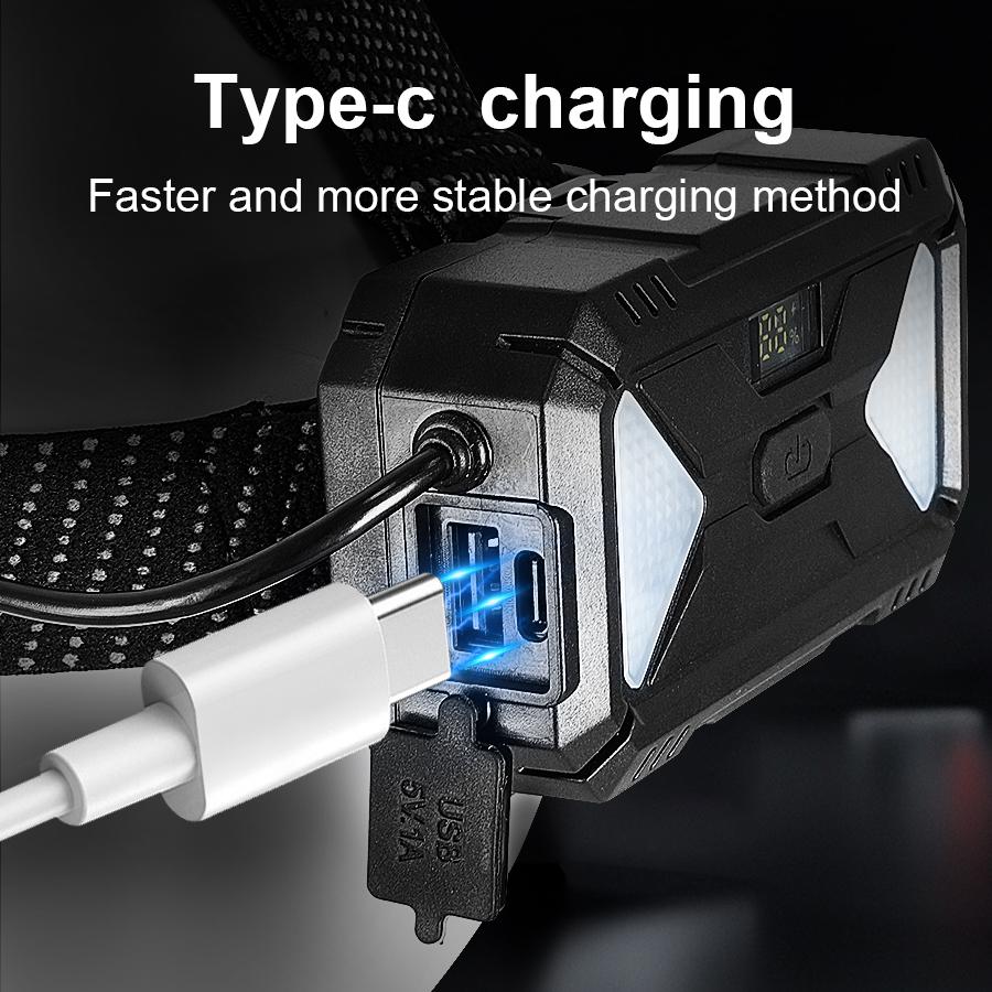 30000LM Powerful LED Headlamp Bright Long Shot 2000M Portable Head Lights Rechargeable Power Bank Fishing Camping Zoom Torchs