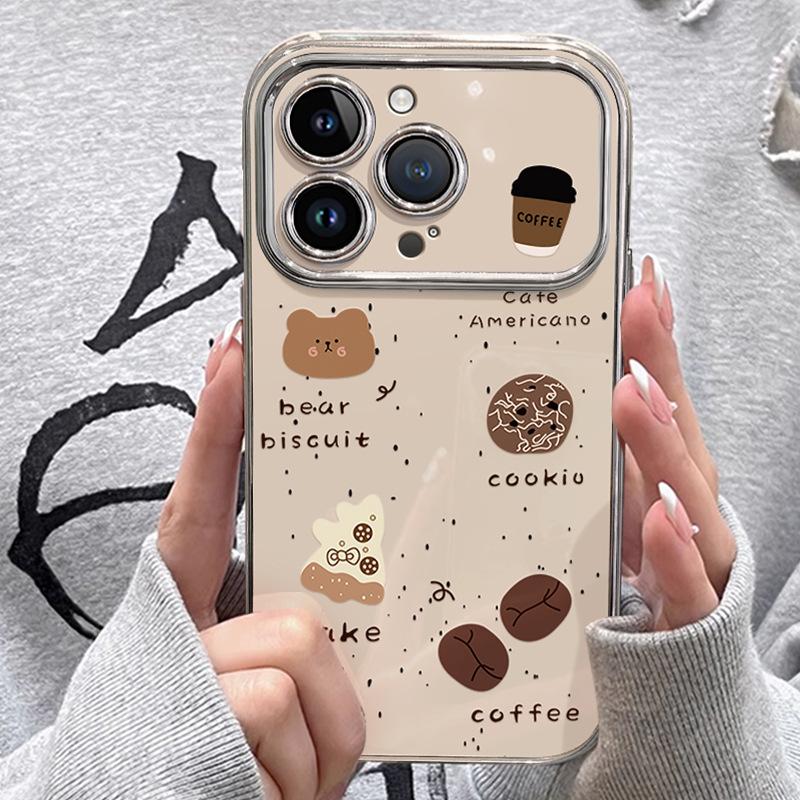 Applicable to Apple 11 mobile phone case iphone11 electroplating cartoon ins all-inclusive 11promax bear cookies 11