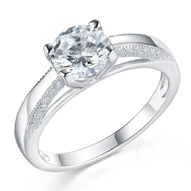 

Кольца из стерлингового серебра 925 пробы для женщин, круглые кольца с цирконием, нежное элегантное популярное кольцо на годовщину свадьбы, роскошные обручальные украшения 8