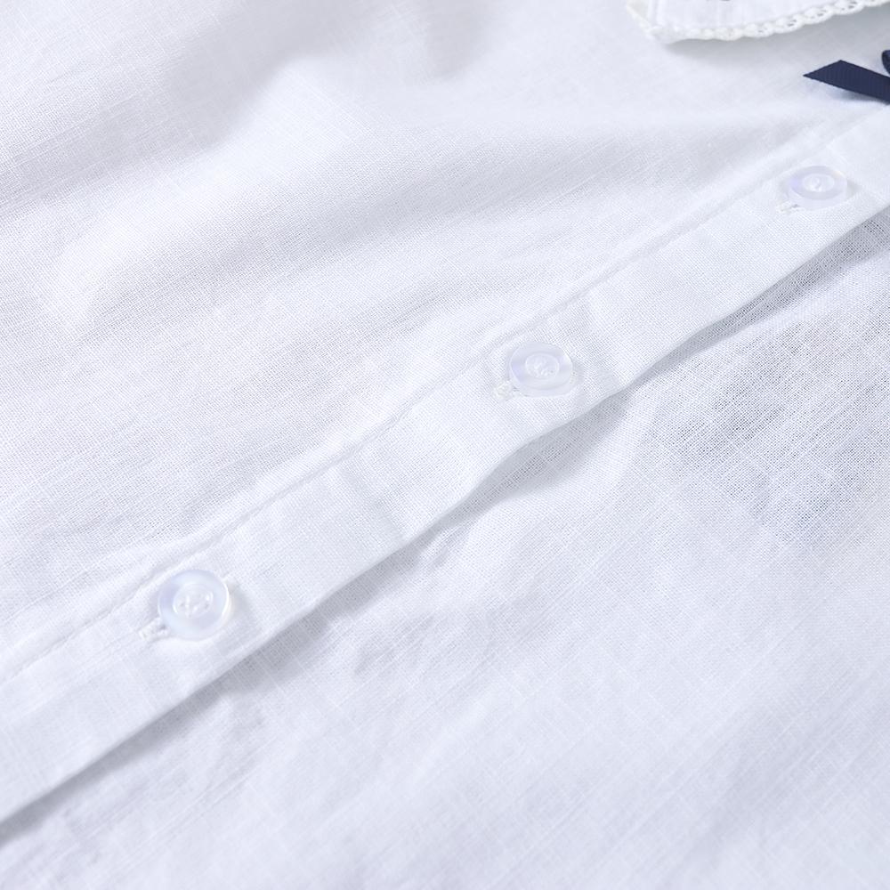 Camicette da ragazza Camicie estive a maniche corte in cotone Bel pizzo causale bianco Top Abbigliamento per bambini di alta qualità