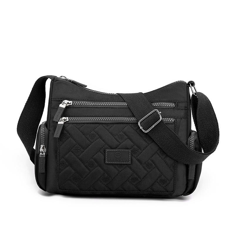 Autumn Large Bag Multi-Compartment Women Shoulder Bag Creative Diamond Stitching Crossbody Bag Large Capacity Nylon Fabric Women Bag