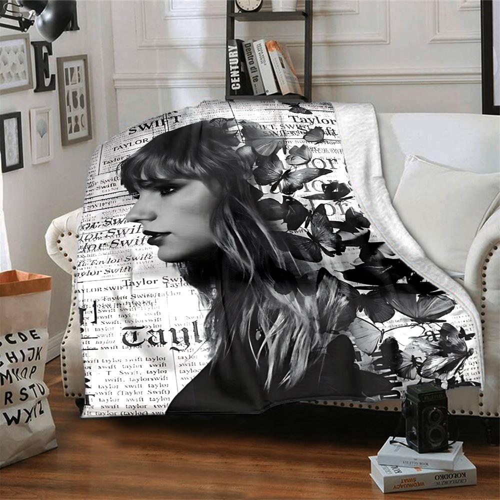 Taylor Swift Butterfly Collage Blanket Soft Throw Blanket For Home Bedroom Bed Sofa Travel Office Solid Christmas Blanket