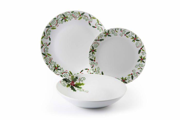 Service De Table - Excelsa - 64134 - 18 Pièces - Porcelaine - Christmas Holly