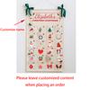 Personalized Name Fabric Christmas Countdown Advent Calendar  Xmas Calendar Home Wall Hanging Decor Gift Fill Your Own Pockets
