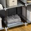 Fabric Wardrobe, with Rails and Shelves - Dark Grey