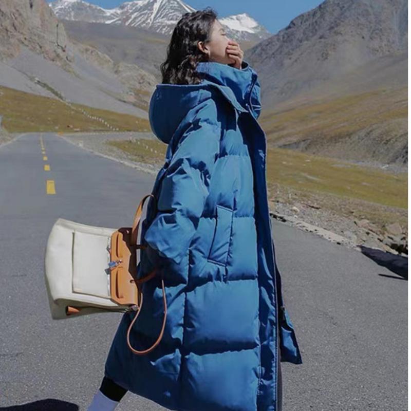 

Женское 3XL утолщенное хлопковое пальто зимнее модное свободное длинное хлопковое пальто длиной до колена куртка с капюшоном ветровка 3XL