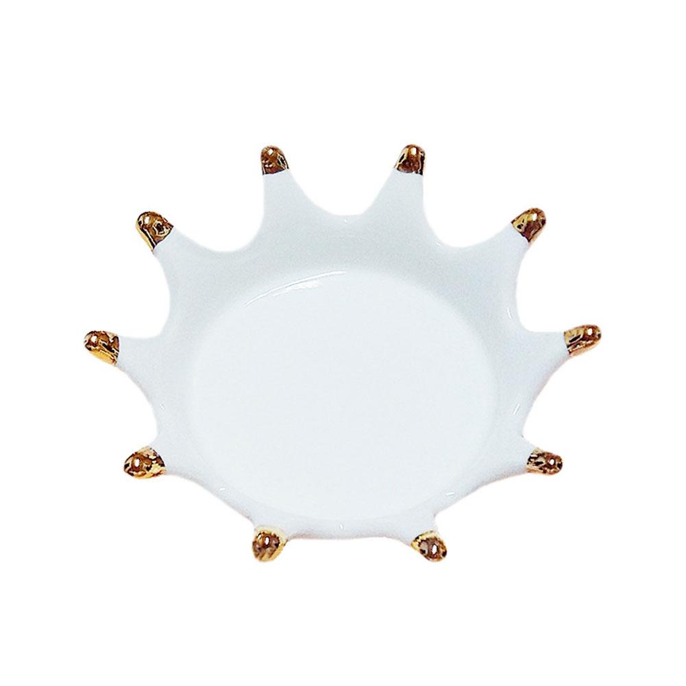 

Лоток для хранения, Золотая Корона, керамический лоток для хранения ювелирных изделий, держатель для тарелок, органайзер для ювелирных изделий, украшение дома