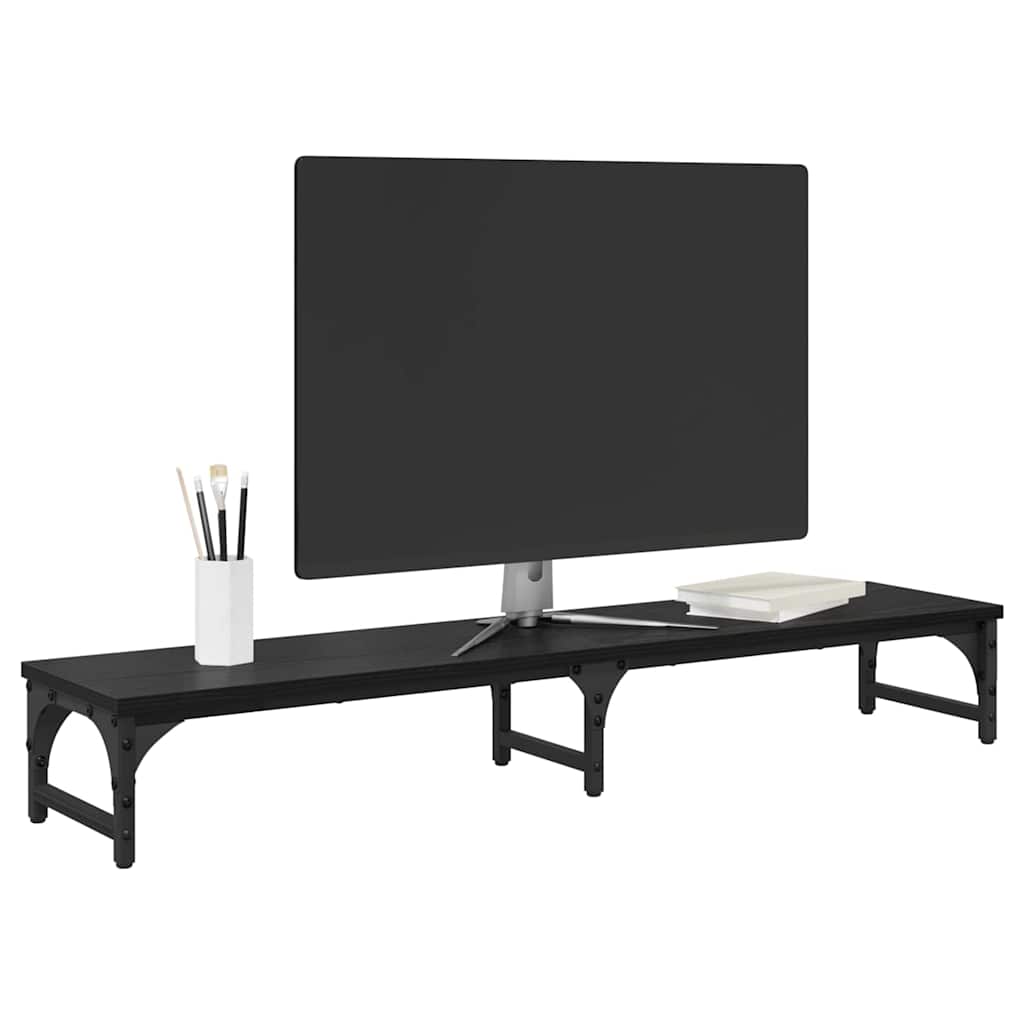 Monitor Stand Black Oak Effect 105 X 23 X 15.5 Cm