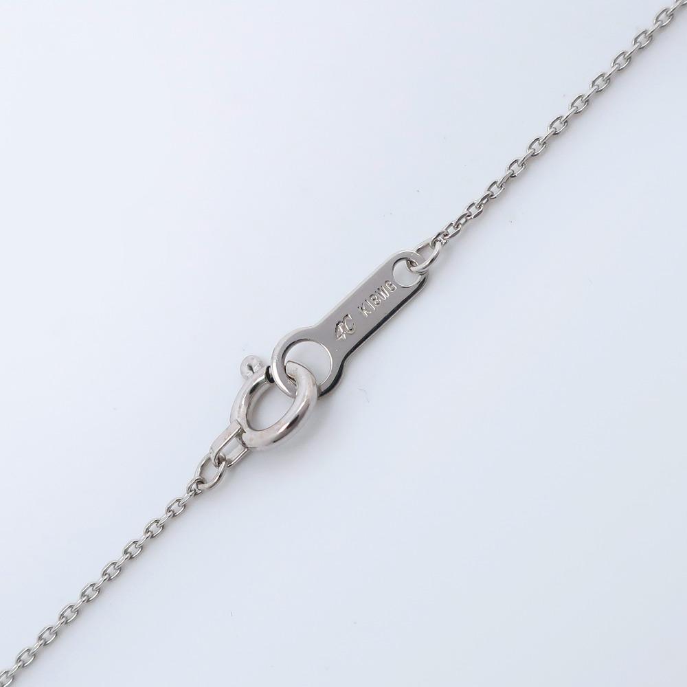 4℃ 1P Diamond Necklace K18 White Gold/diamond 1.5g Women Used