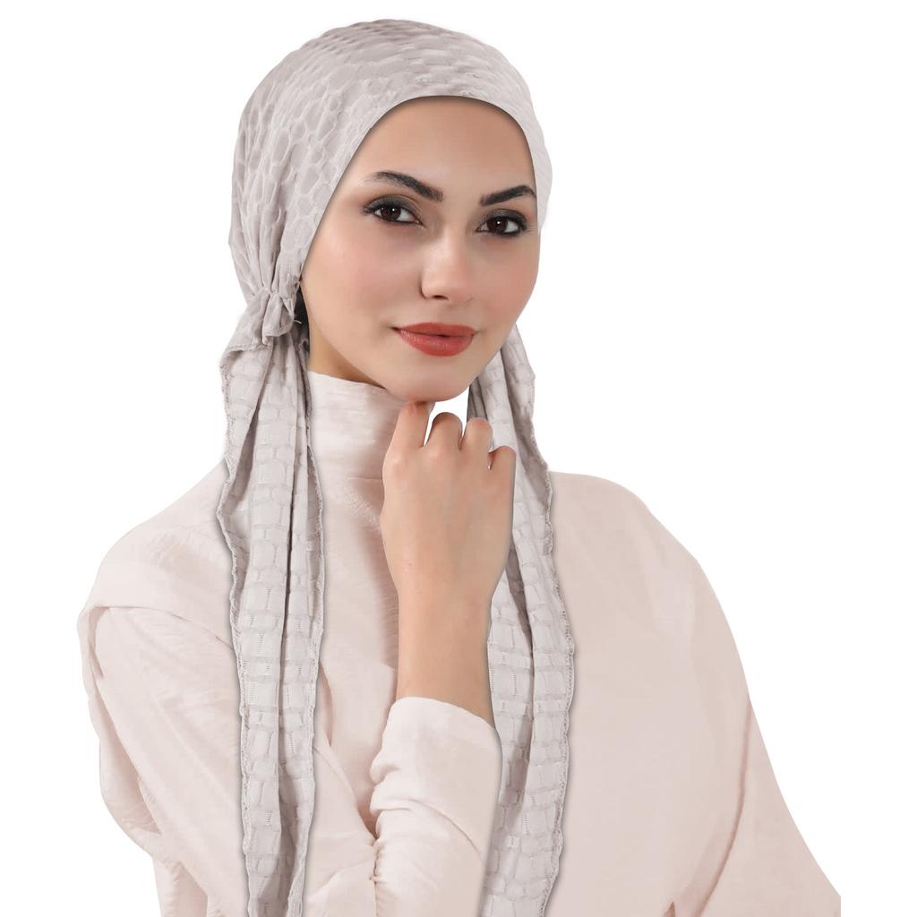 Solid Color Long Tail Turban Hat for Women