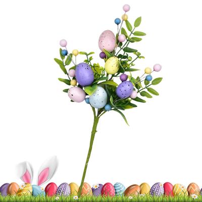Easter Egg Bouquet Spring Easter Egg Flower Stem Decorations Simulation Plant Berry Cuttings Bouquet For Party Vase Table