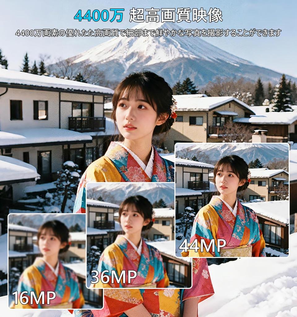 4K 44MP Digital Camera with AF Autofocus, 16X Digital Zoom, 2.8-inch IPS Screen, Rechargeable, Compact, Perfect for YouTube, Birthdays, Vlogs,