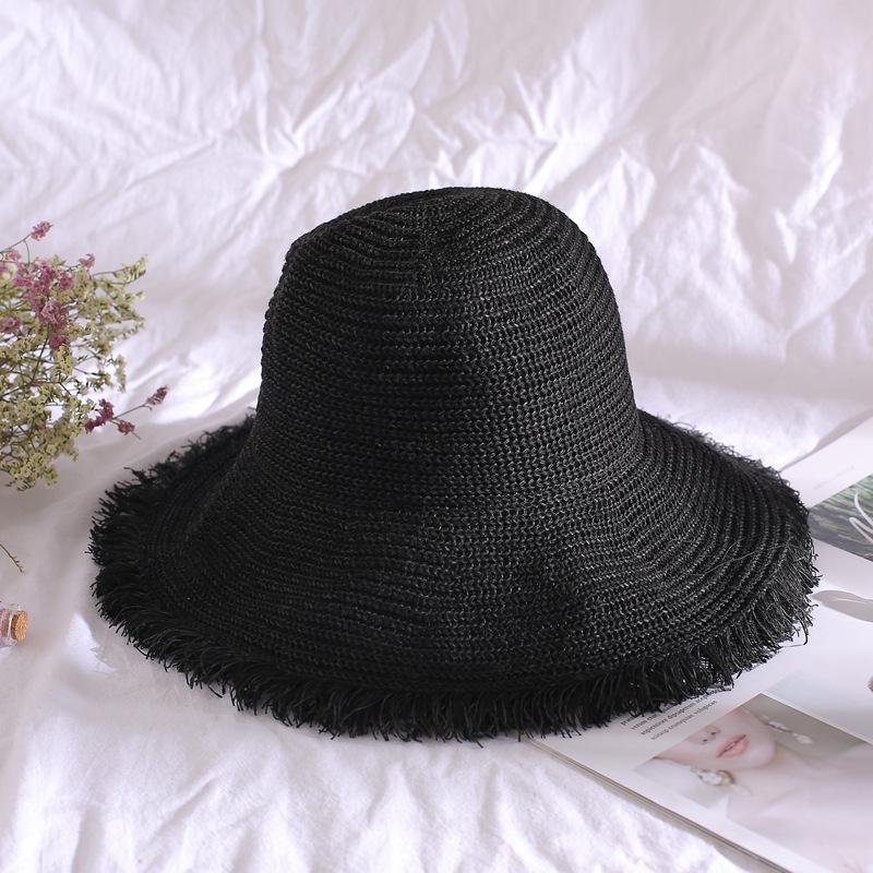 Xue Li Women's Korean Wide-Brim Straw Hat - Breathable, Raw Edge, Sun Protection for Summer and Beach