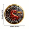 Metal Wall Art Dragon Decor, Vintage Whiskey Poster for Man Cave, Fire Globe Vintage Tin Sign