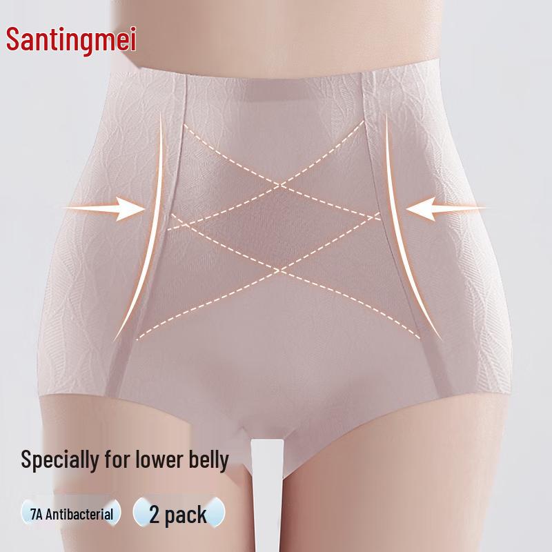 

Бесшовные трусы-слипы Tingmei с высокой талией и контролем живота (2-Pack) L