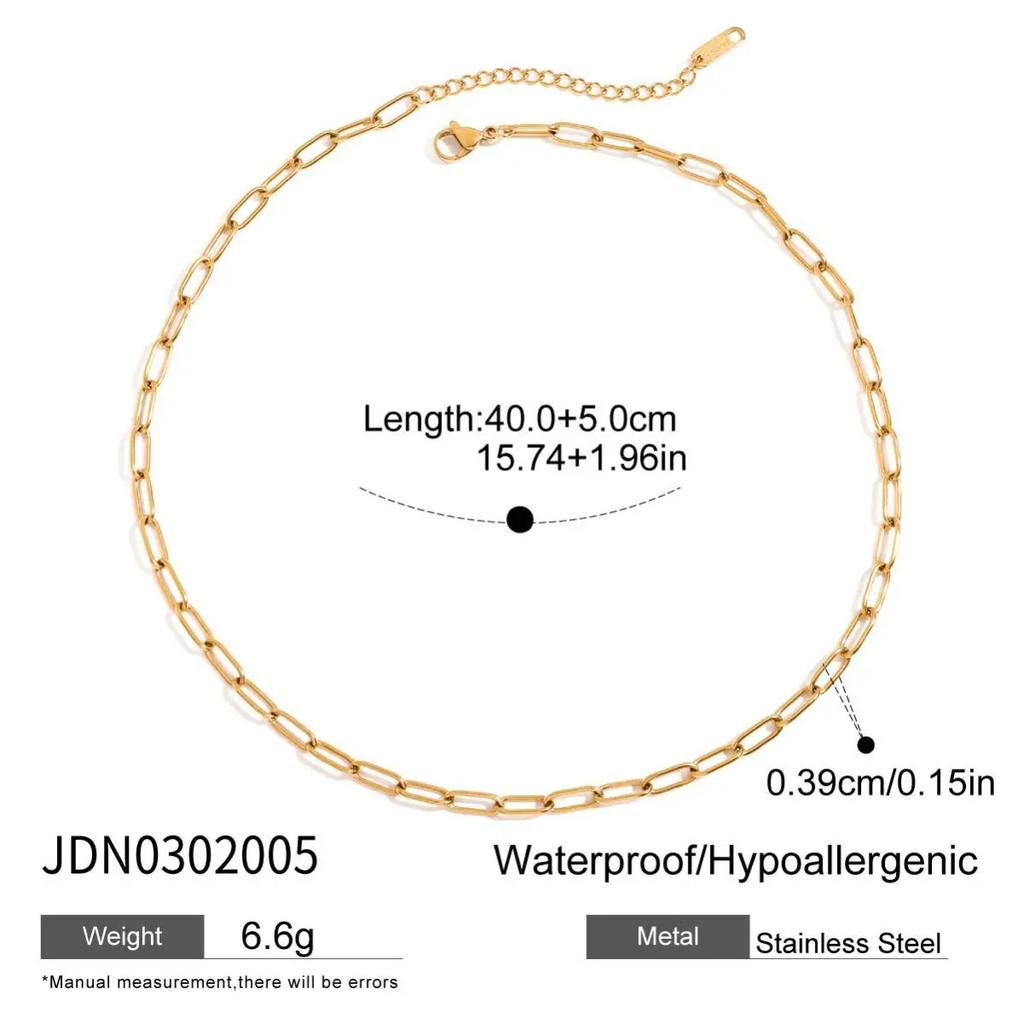 Classic Oval Zircon Pendant Necklace for Women 18K Gold PVD Plated Stainless Steel Snake Chain Necklace Fashion Jewelry